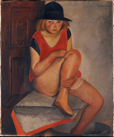 ""Het model"" Schilderij van Boris Grigoriev (1886-1939) ca 1926 door Boris Dmitrievich Grigoriev