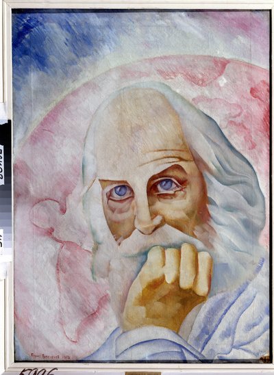 Portret van de Amerikaanse schrijver Walt Whitman door Boris Dmitrievich Grigoriev