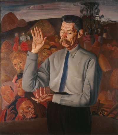 Portret van de auteur Maxim Gorky 1868-1939, 1926 door Boris Dmitrievich Grigoriev
