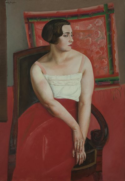 Portret van een jonge vrouw door Boris Dmitryevich Grigoriev