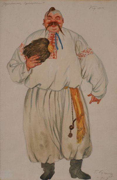 Kostuumontwerp voor de opera De Kermis van Sorochyntsi door Modest Moessorgski door Boris Mikhailovich Kustodiev