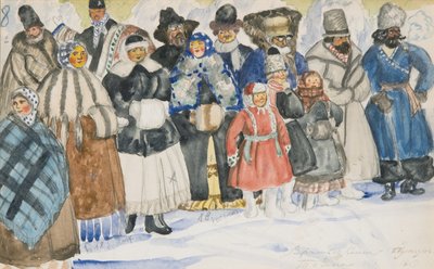 Kostuumontwerp voor de opera De Kracht van de Duivel door A. Serov, 1919 door Boris Mikhailovich Kustodiev