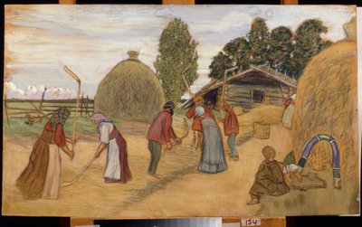Dorsvloer door Boris Mikhailovich Kustodiev