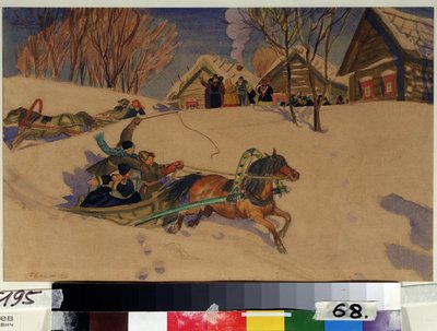 Vastenavond door Boris Mikhailovich Kustodiev
