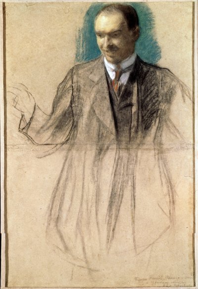 Portret van de kunstenaar Kusma Petrov Vodkin door Boris Mikhailovich Kustodiev