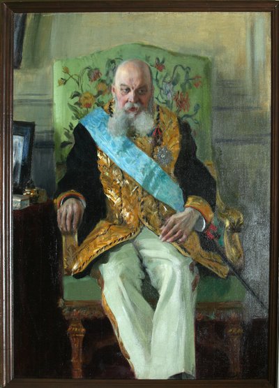 Portret van Graaf Dmitri Martynovich Solski 1833-1910, 1908 door Boris Mikhailovich Kustodiev