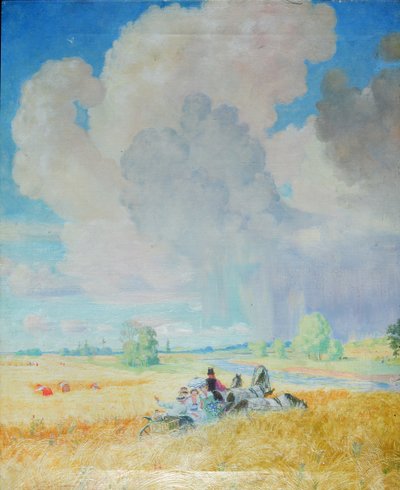 Zomer, 1922 door Boris Mikhailovich Kustodiev