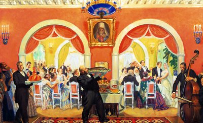 Bruiloftsfeest door Boris Mikhailovich Kustodiev