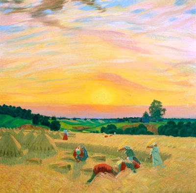 De oogst, 1914 door Boris Mikhailovich Kustodiev