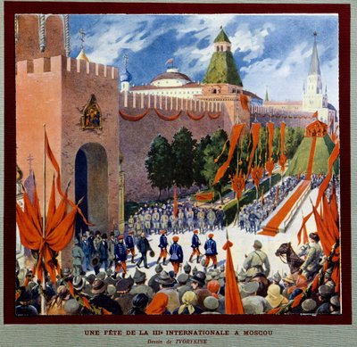 Een viering van de Derde Internationale in Moskou door Boris Vasilievich Zvorykin