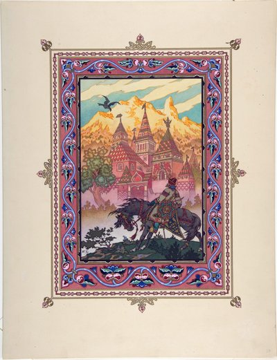 Illustratie voor het sprookje Marya Morevna (Maria des mers) door Boris Vasilievich Zvorykin
