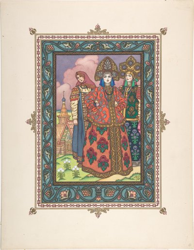 Illustratie voor het Sprookje Vasilisa de Schone, ca. 1925 door Boris Vasilievich Zvorykin