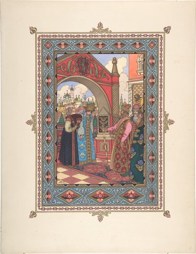Illustratie voor het sprookje Vasilisa de Schone, ca. 1925 door Boris Vasilievich Zvorykin