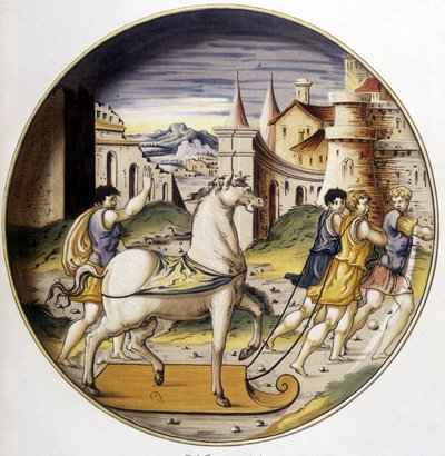 Het Paard van Troje - in “Collection of Italian faiences of the XV, XVI and 17th centuries” ontworpen door Carle Delange en Borneman door Bornemann Bornemann