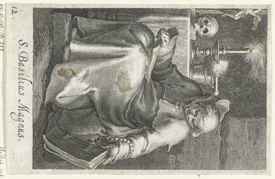 Heilige Basilius de Grote als kluizenaar door Boëtius Adamsz. Bolswert