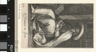 Heilige Johannes van Lycopolis als kluizenaar in zijn cel door Boëtius Adamsz. Bolswert