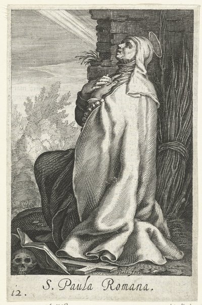 Heilige Paula van Rome als kluizenares door Boëtius Adamsz. Bolswert
