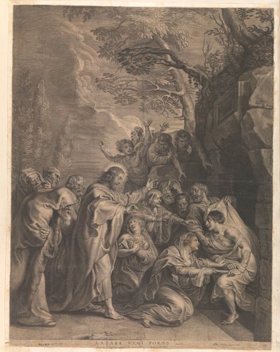Opwekking van Lazarus door Boëtius Adamsz. Bolswert