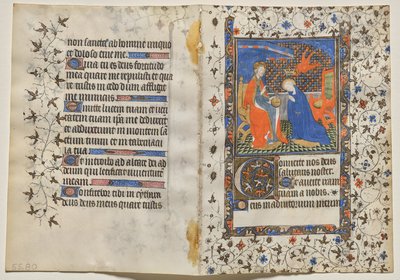 Bifolio uit een getijdenboek: Kroning van de Maagd (recto) door Boucicaut Master