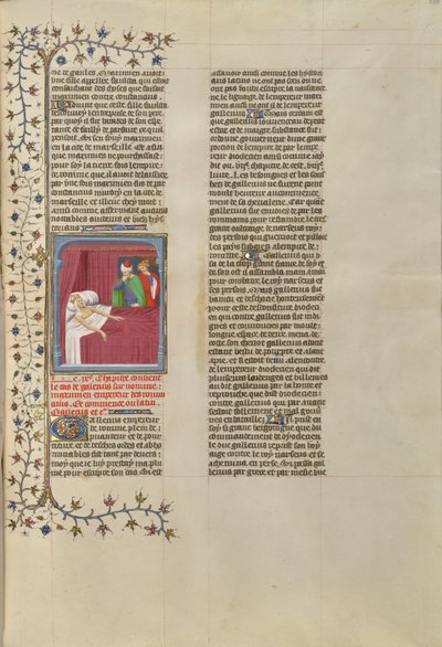 De verrotting van het vlees van de stervende keizer Galerius door Boucicaut Master