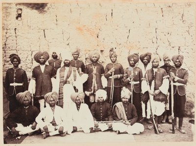 Soldaten van het 29e (Punjab) Regiment van de Bengalese Inheemse Infanterie in Afghanistan door Bourne and Shepherd