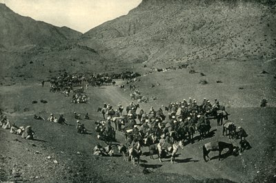 Karavaan die door de Khyberpas trekt door Bourne and Shepherd