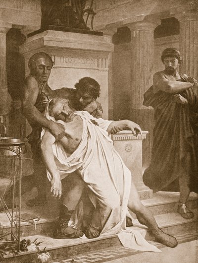 De dood van Demosthenes, illustratie uit 