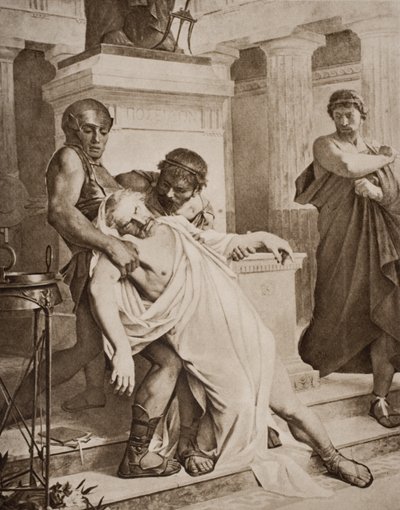 De Dood van Demosthenes, illustratie uit 