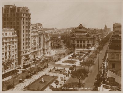 Floriano Peixoto Plein, Rio de Janeiro (z/w foto) door Brazilian Photographer