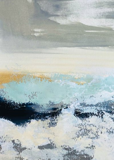 Gouden horizon aan zee door Breanna Megan Studio