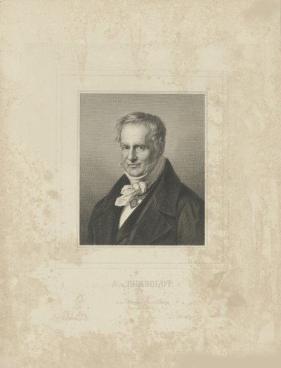 Portret van Alexander von Humboldt 1769-1859, ca. 1850 door Breitkopf and Härtel