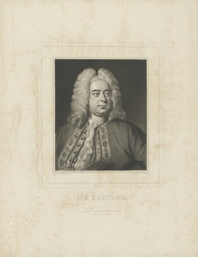 Portret van de componist Georg Friedrich Händel 1685-1759, ca. 1840 door Breitkopf and Härtel