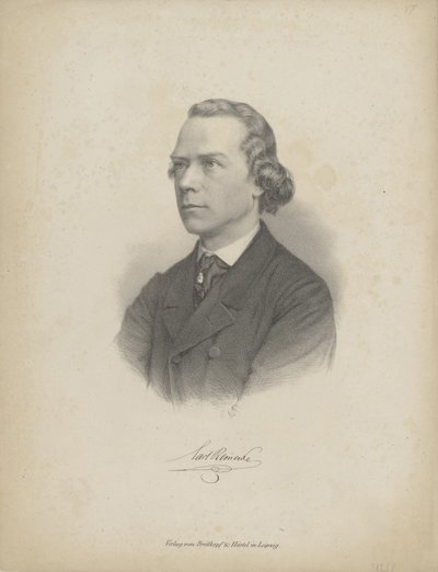 Portret van de pianist en componist Carl Heinrich Carsten Reinecke 1824-1910, ca. 1850 door Breitkopf and Härtel