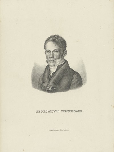 Portret van de pianist en componist Sigismund von Neukomm 1778-1858, c. 1830 door Breitkopf and Härtel