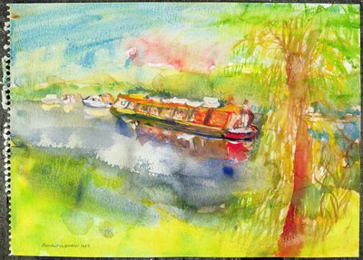 Smal schip op de rivier Lea door Brenda Brin Booker