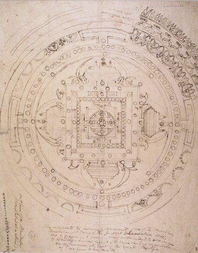 Omtrek van een Mandala door Brian Houghton Hodgson
