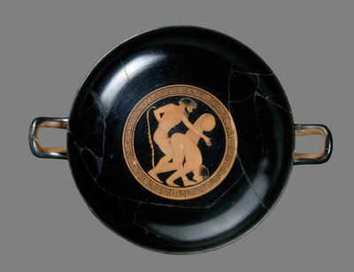Roodfigurige kylix met afbeelding van een man en vrouw die de liefde bedrijven door Briseis Painter