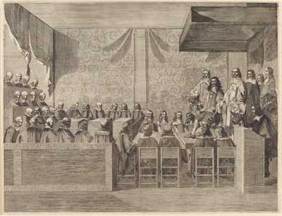 Karel II met Zijn Raad door British 17th Century