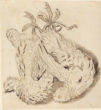 Twee Dode Kippen door British 18th Century