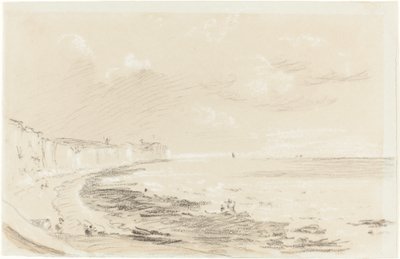 Zee Kustscène door British 19th Century