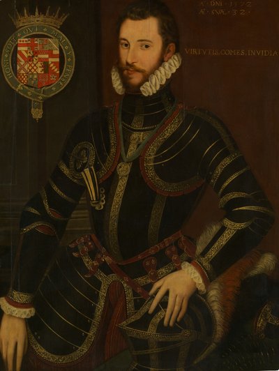 Portret van Walter Devereux 1539-1576, Eerste Graaf van Essex, gedateerd 1572 door British Painter.