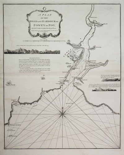 Een plan van de weg en haven van Fowey of Foy door Luitenant James Cook van de Koninklijke Marine door British School