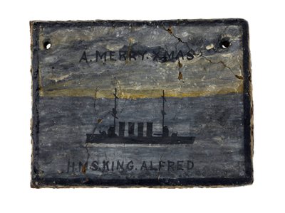 Een rechthoekig koekje (rantsoenen van scheepsbemanningsleden) door British School