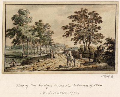 Een reeks schetsen, uitzichten in Groot-Brittannië, het Continent en Amerika 1772-1778 (aquarel) door British School