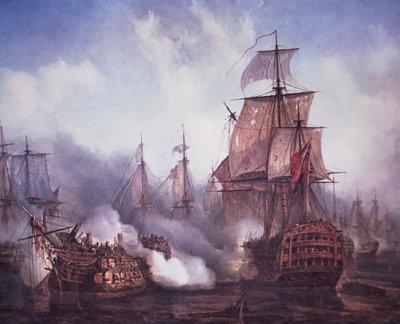 Slag bij Trafalgar in 1805 door British School