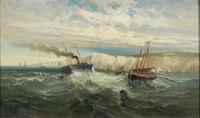 Breken van golven bij de Witte Kliffen van Dover door British School