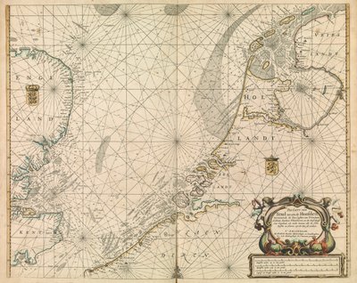 Kaart van de Noordzee en de Nederlandse kust door British School
