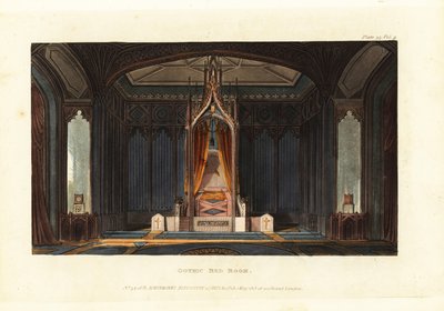 Ontwerp voor een gotische slaapkamer door British School
