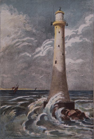 Eddystone Vuurtoren, bij Plymouth, eind 19e eeuw door British School