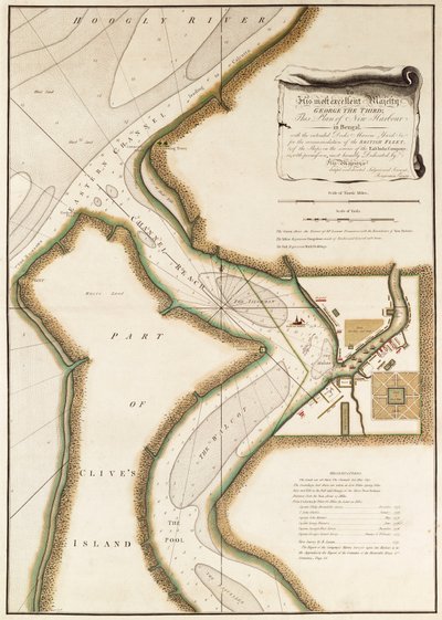 Kaart van de Hoogly-rivier, c.1777 door British School